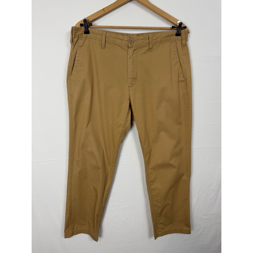 Eddie Bauer Mens Cotton Chino Pants 38x30 Tan Slim Fit Legendwash